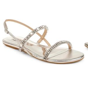 NWOT Badgley Mischka Zandra Embellished Leather Sandals